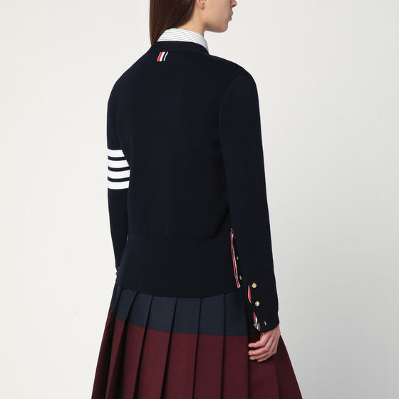 Thom Browne Navy blue wool cardigan