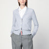 Thom Browne Light grey cardigan in cotton and silk