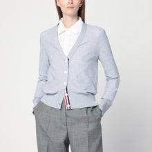  Thom Browne Light grey cardigan in cotton and silk