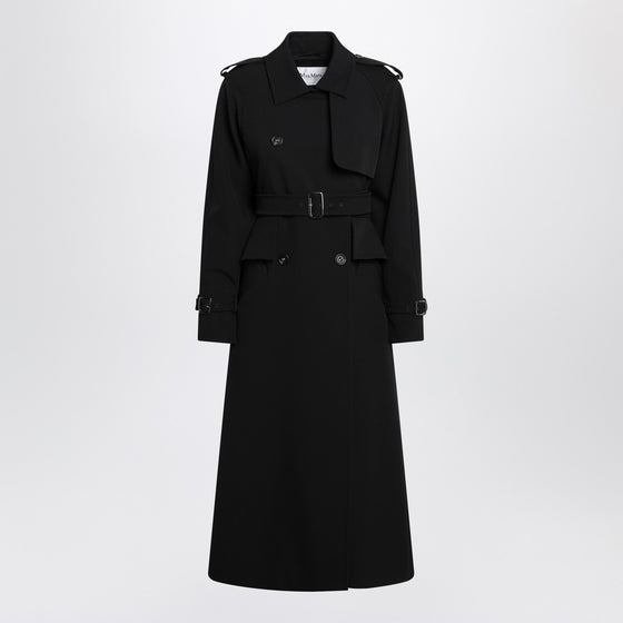 Max Mara Black long trench in sable