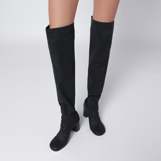 LEMAIRE High Anatomic Boots in Onyx