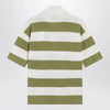Ami Paris Ami de Coeur striped cotton knit polo shirt