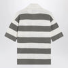 Ami Paris Ami de Coeur striped cotton knit polo shirt