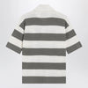Ami Paris Ami de Coeur striped cotton knit polo shirt