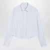 Ami Paris Blue/White Striped Ami de Cœur Cropped Shirt