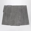 Ami Paris Grey suede mini skirt with large buckle belt