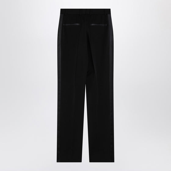Dolce & Gabbana Dolce&Gabbana Black wool gabardine tuxedo trousers