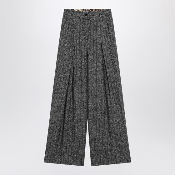 Dolce & Gabbana Dolce&Gabbana Wide dark grey striped trousers