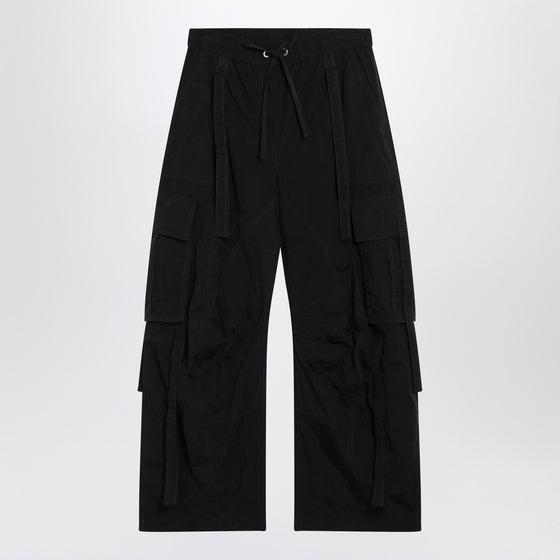 Dolce & Gabbana Dolce&Gabbana Black waxed faille cargo trousers