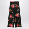 Dolce & Gabbana Dolce&Gabbana Wide twill trousers with rose bouquet print