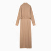 Federica Tosi Desert-coloured striped viscose blend chemisier dress