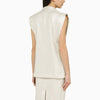 Federica Tosi Silver double-breasted cotton-blend waistcoat