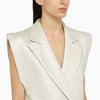 Federica Tosi Silver double-breasted cotton-blend waistcoat