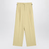 Ami Paris Wide lime-coloured wool trousers
