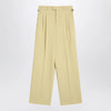 Ami Paris Wide lime-coloured wool trousers