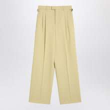  Ami Paris Wide lime-coloured wool trousers