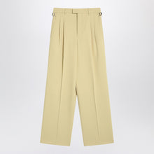  Ami Paris Wide lime-coloured wool trousers