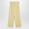 Ami Paris Wide lime-coloured wool trousers
