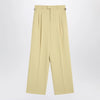 Ami Paris Wide lime-coloured wool trousers