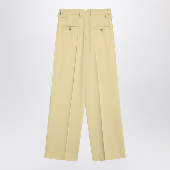 Ami Paris Wide lime-coloured wool trousers