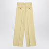 Ami Paris Wide lime-coloured wool trousers