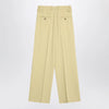 Ami Paris Wide lime-coloured wool trousers