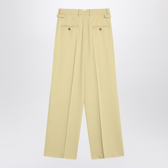 Ami Paris Wide lime-coloured wool trousers