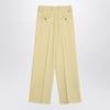 Ami Paris Wide lime-coloured wool trousers