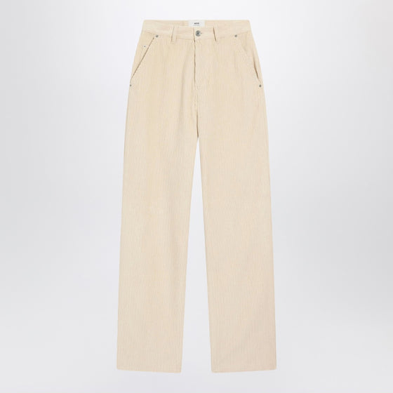 Ami Paris Ivory corduroy trousers
