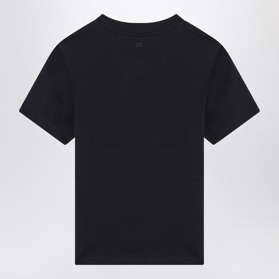 Ami Paris Midnight blue Ami de Coeur cropped T-shirt