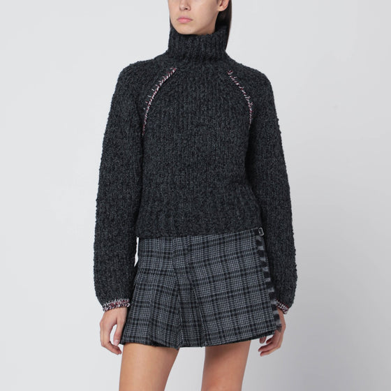 Durazzi Milano Grey turtleneck sweater in cashmere blend