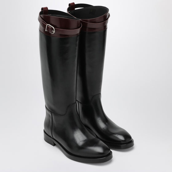 Durazzi Milano Black/burgundy two-tone boots
