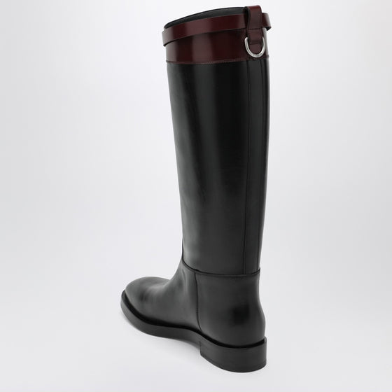 Durazzi Milano Black/burgundy two-tone boots