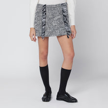  Durazzi Milano Black/white patterned wool-blend mini skirt