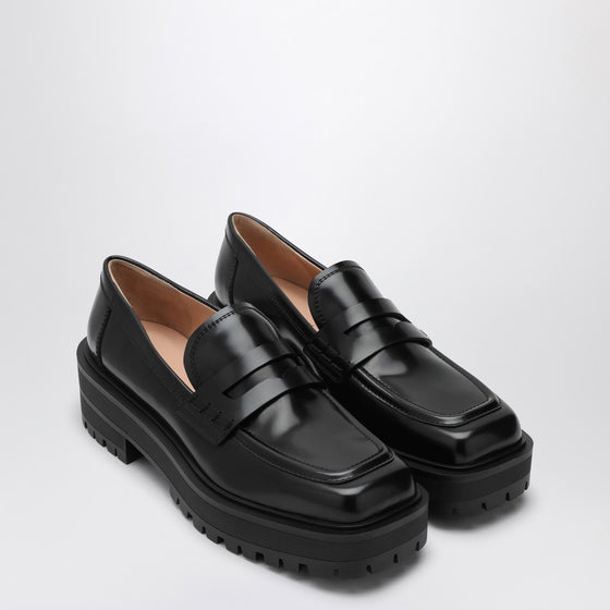 Gianvito Rossi Black leather loafer