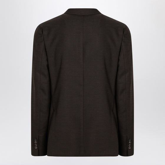 Santaniello Brown checked double breasted jacket