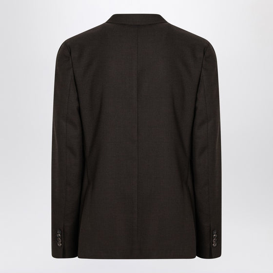 Santaniello Brown checked double breasted jacket