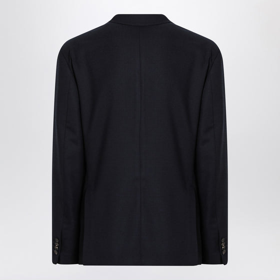 Santaniello Blue checked double breasted jacket