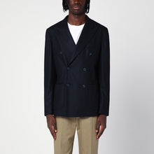  Santaniello Blue wool-blend double-breasted jacket