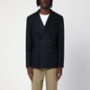 Santaniello Blue wool-blend double-breasted jacket