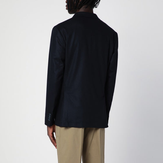 Santaniello Blue wool-blend double-breasted jacket