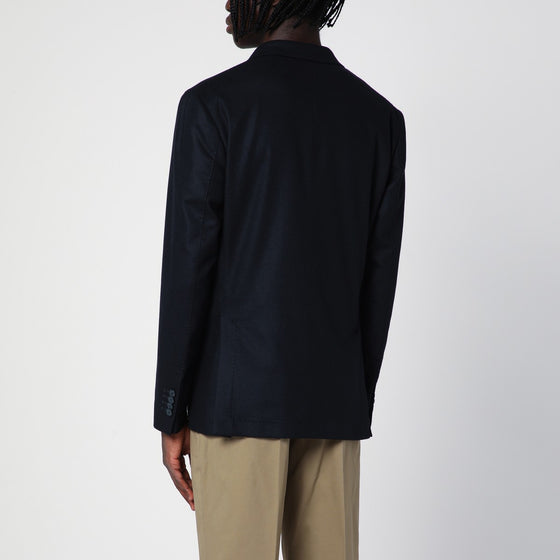 Santaniello Blue wool-blend double-breasted jacket