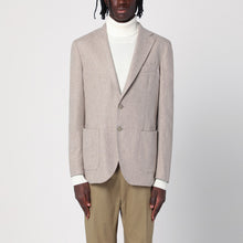  Santaniello Beige wool-blend single-breasted jacket