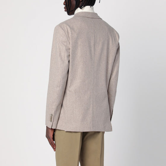 Santaniello Beige wool-blend single-breasted jacket
