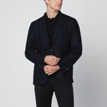  Santaniello Navy blue single-breasted wool jacket