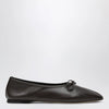 DEAR FRANCES Espresso Leather Gala Ballet Flats