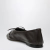 DEAR FRANCES Espresso Leather Gala Ballet Flats