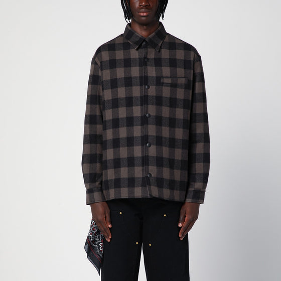 Destin Check pattern wool and cashmere overshirt