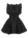 Giovanni Bedin Black Ruffle Dress