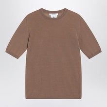  Max Mara Hazelnut-coloured crew neck sweater in wool
